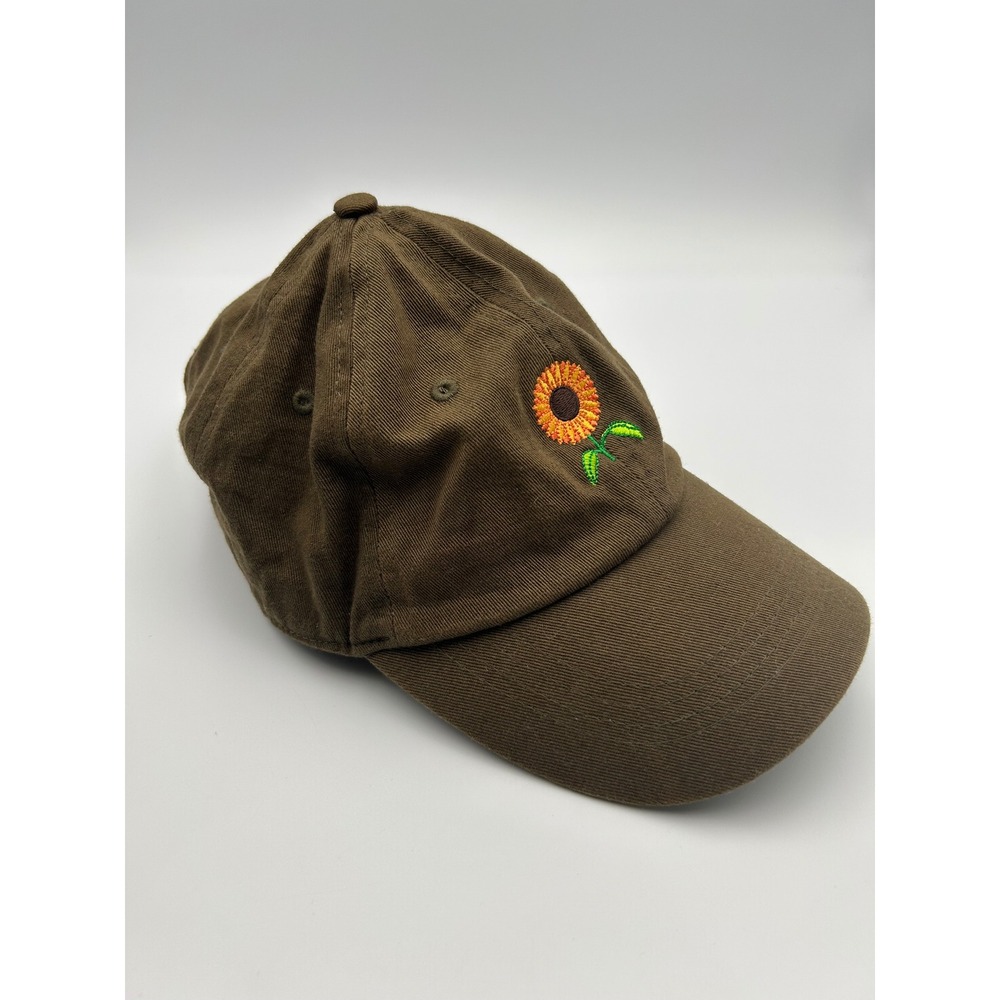 Olive Brown Sunflower Embroidered Dad Hat Adjustable Cotton Baseball Cap - Picture 1 of 5